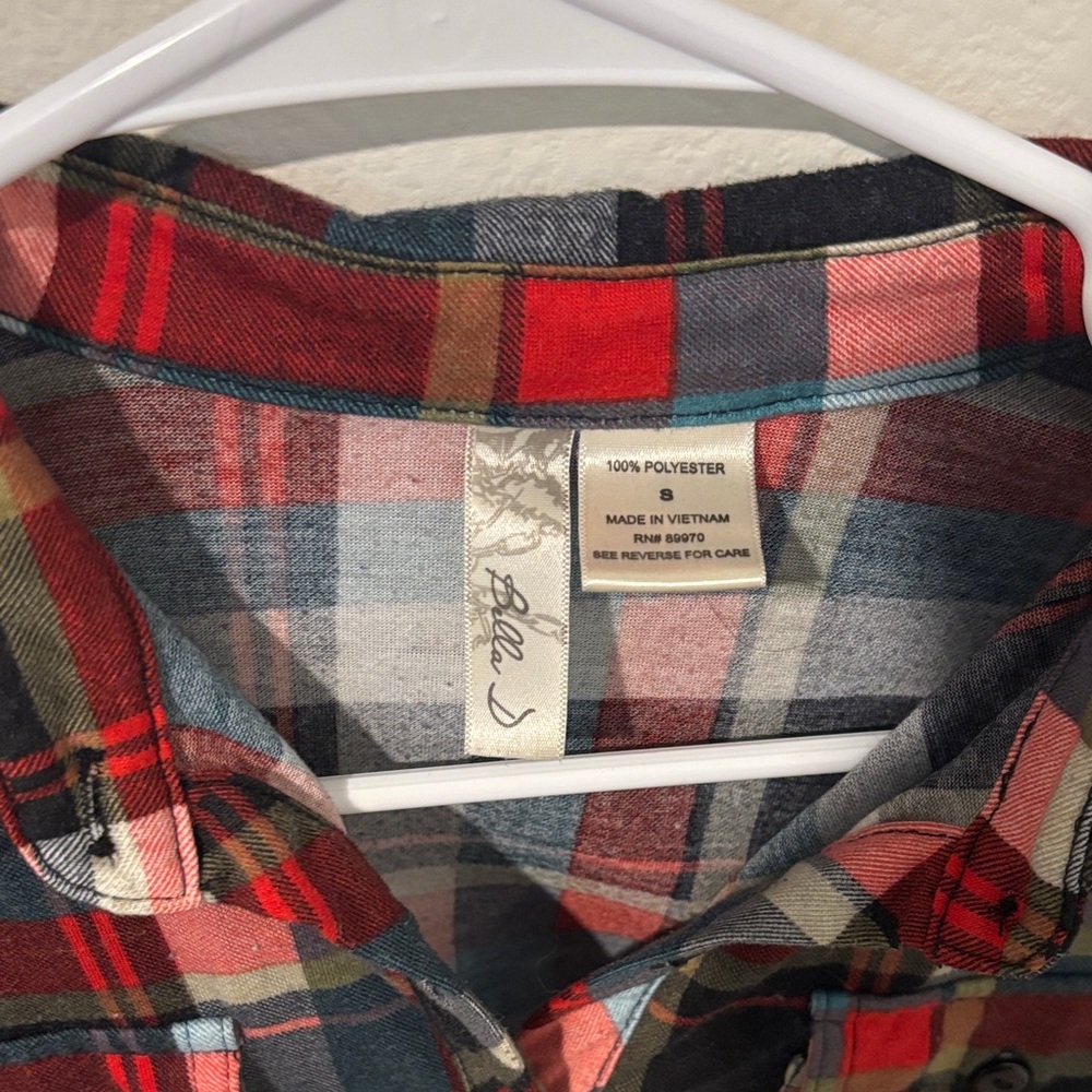 Bella D. Red and Blue Plaid Shirts - Picture 2 of 5